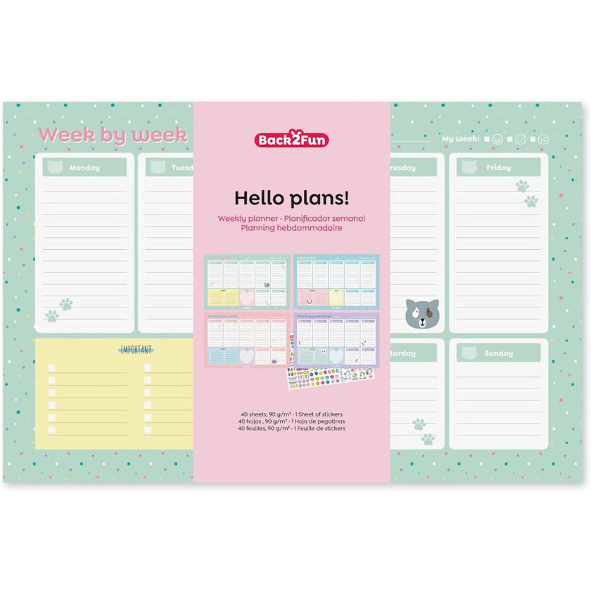 Miquelrius Back2Fun Hello Plans! Weekly Planner Of 40 Sheets
