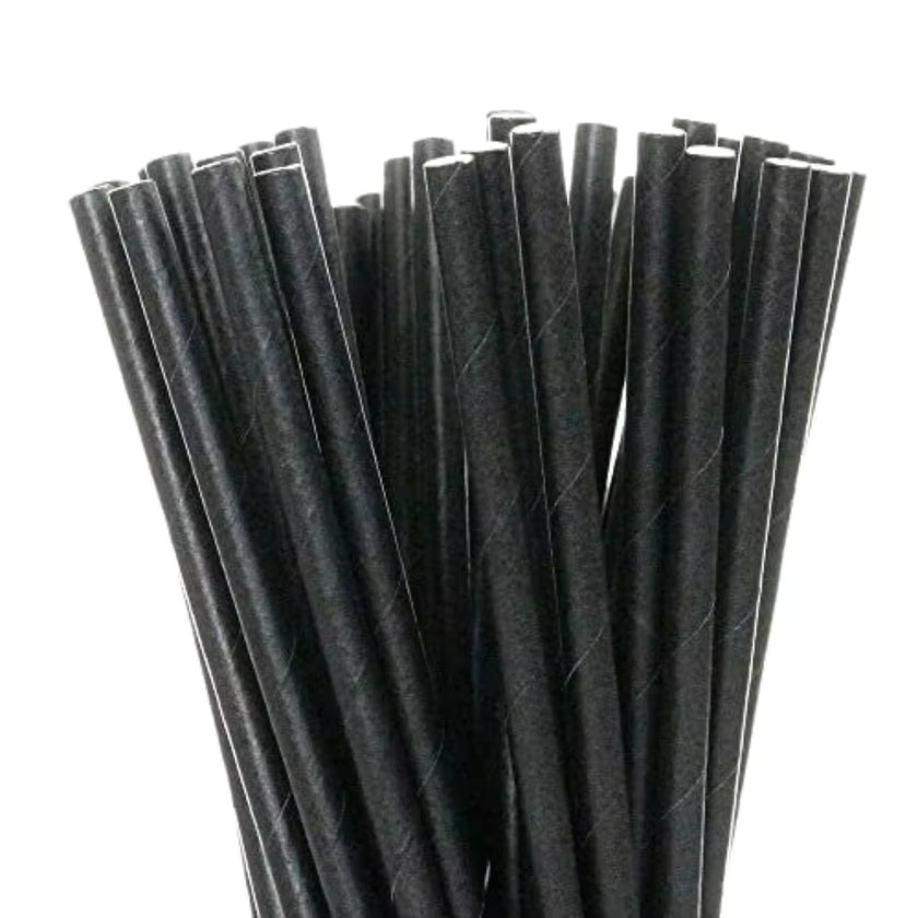 Paper Straws 19.7cm A Pack Of 25pcs - Black