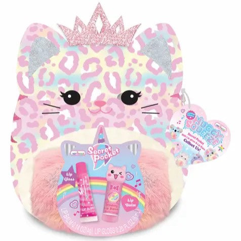 Hot Focus Huggy Squeeze Secret Pocket With Lip Gloss & Lip Balm Leopard