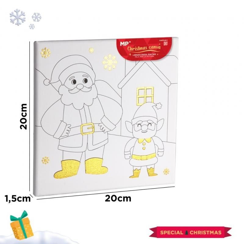 Gilded canvas for painting - Santa Claus 20x20cm Mp Main Paper