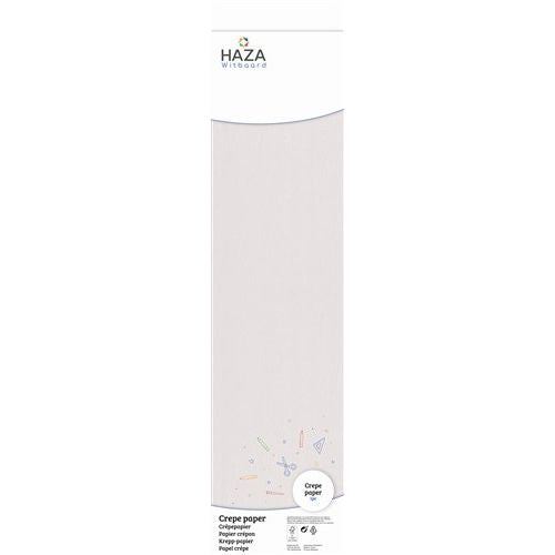 Haza-Witbaard Crepe Paper 50 x 250cm - White