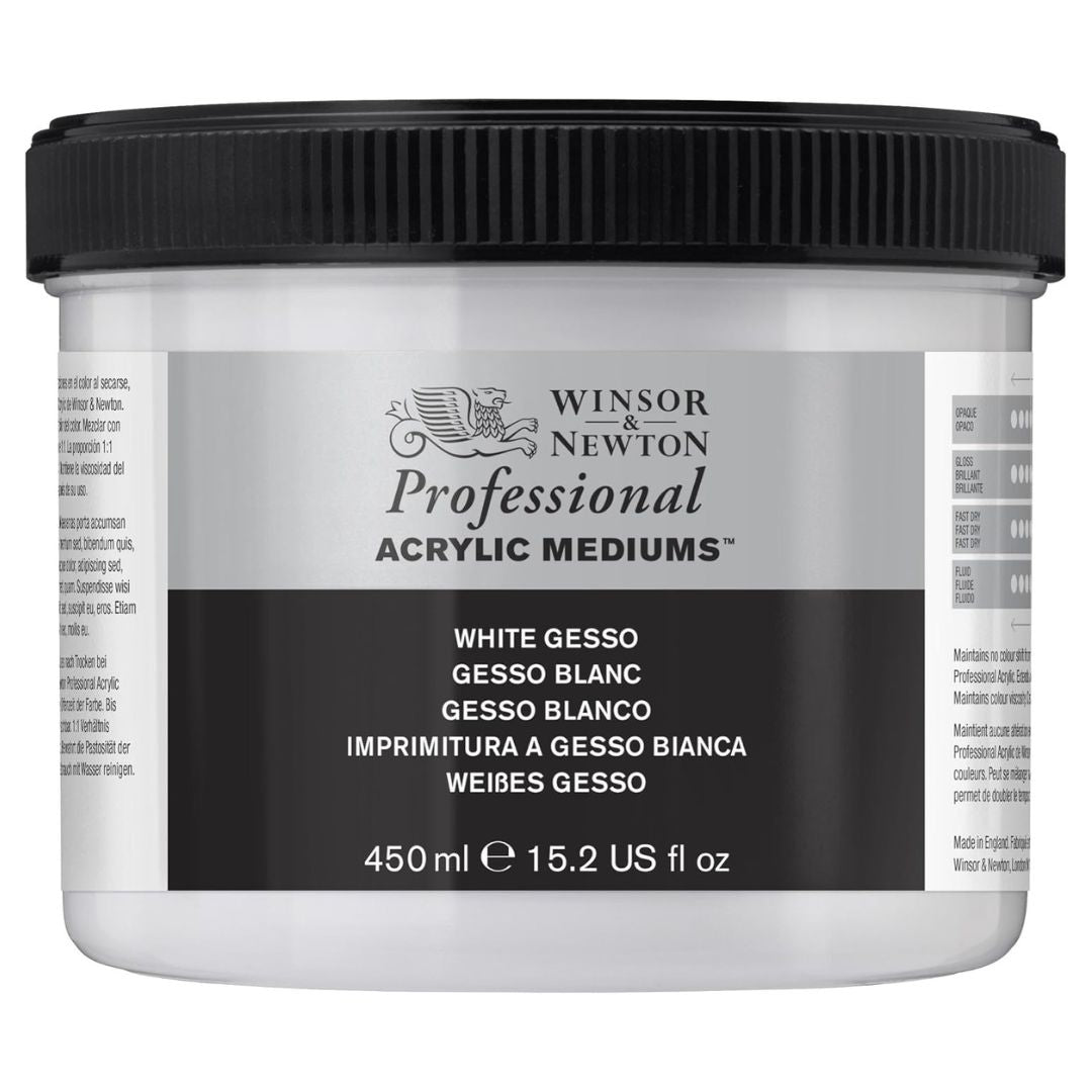 Winsor & Newton Artists Acrylic White Gesso Primer 450ml
