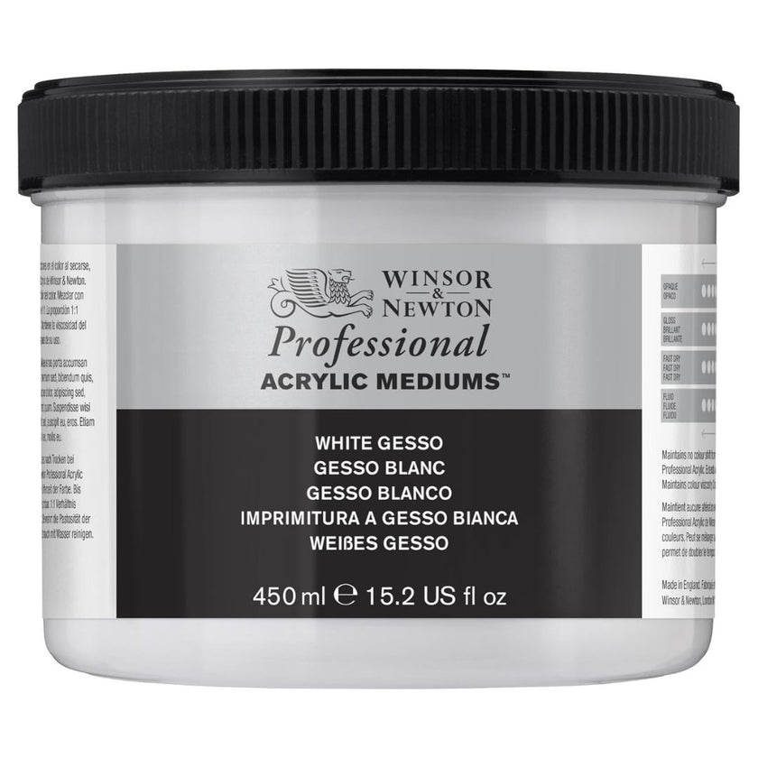 Winsor & Newton Artists Acrylic White Gesso Primer 450ml