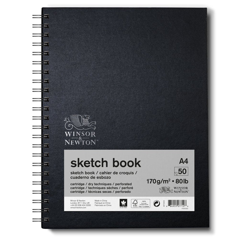 A4 Winsor & Newton Spiral Sketchbook 170gsm 50p