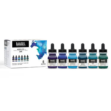 Liquitex Acrylic Ink Set - 6 x 30ml - Aqua Colours