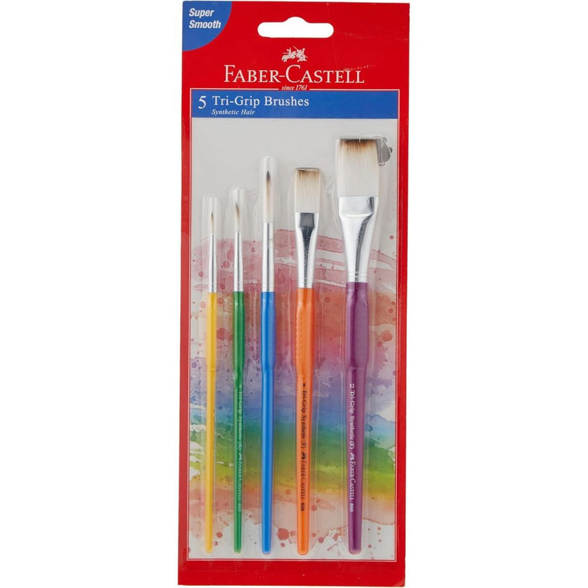 Faber-Castell Tri-Grip Brushes A Pack Of 5pcs
