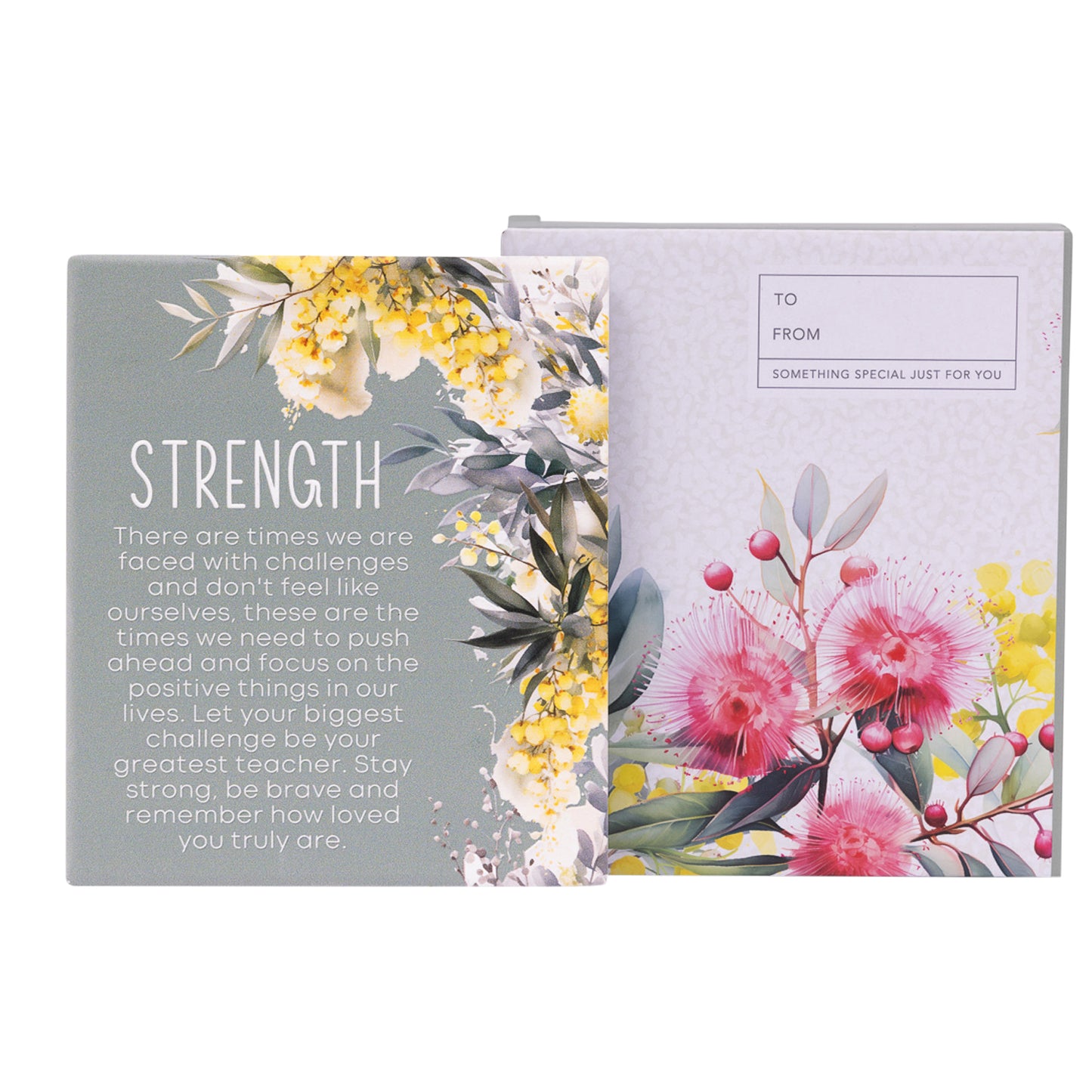 Splosh Ceramic Plaque Native Blooms 14 x 12cm - Strenght Verse
