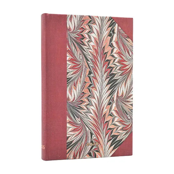 Paperblanks MINI - 12-Month Planner Week To View 2026 - 2026 Rubedo