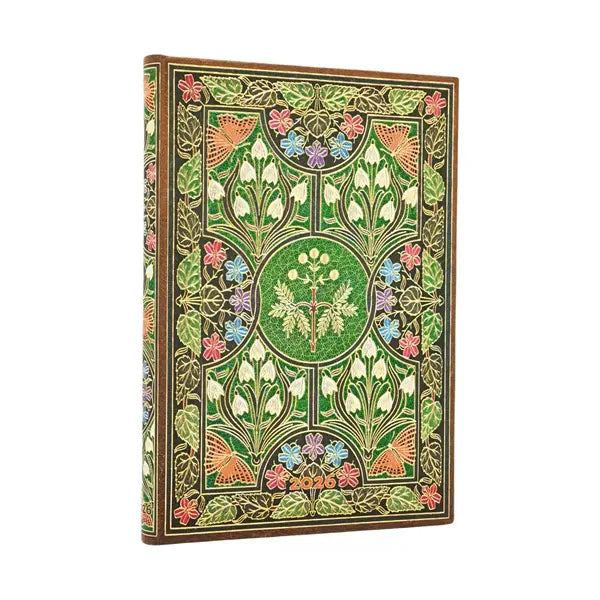 Paperblanks MIDI - 12-Month Planner Week To View 2026 - 2026 Poetry In Bloom