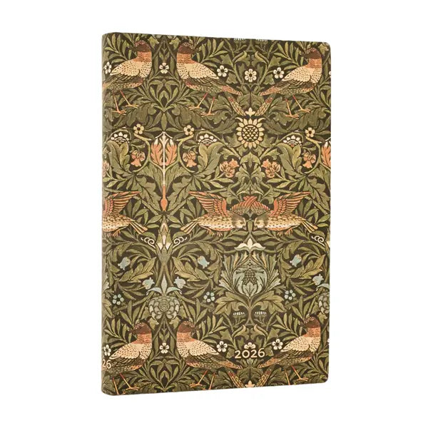 Paperblanks MINI - 12-Month Planner Week To View 2026 - 2026 Morris Birds