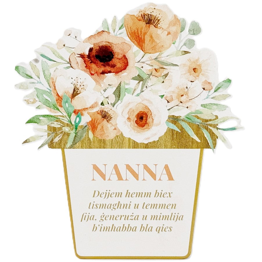 Floral Wooden Plaque - Nanna (Grandmum)