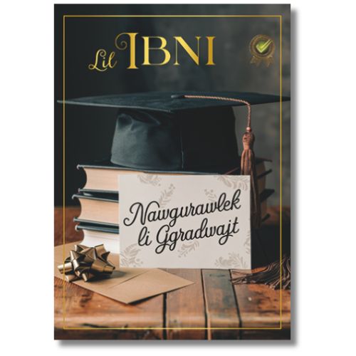 Lil Ibni Nawgurawlek Li Ggradwajt - Greeting Card