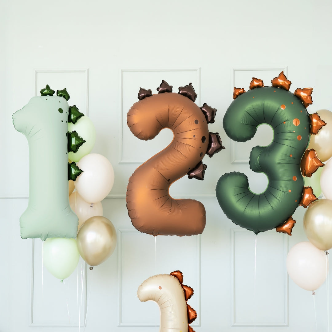 Party Deco Helium Foil Balloon 92cm - Numbers! - Dino