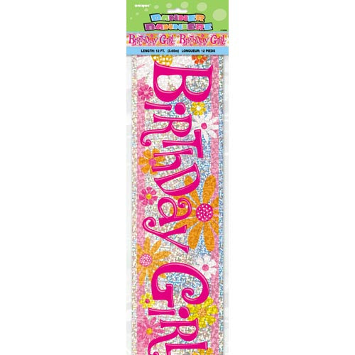Unique Foil Banner 3.65m - Birthday Girl