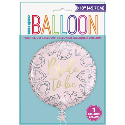 Unique Helium Foil Balloon 45.7cm - Bride to Be!