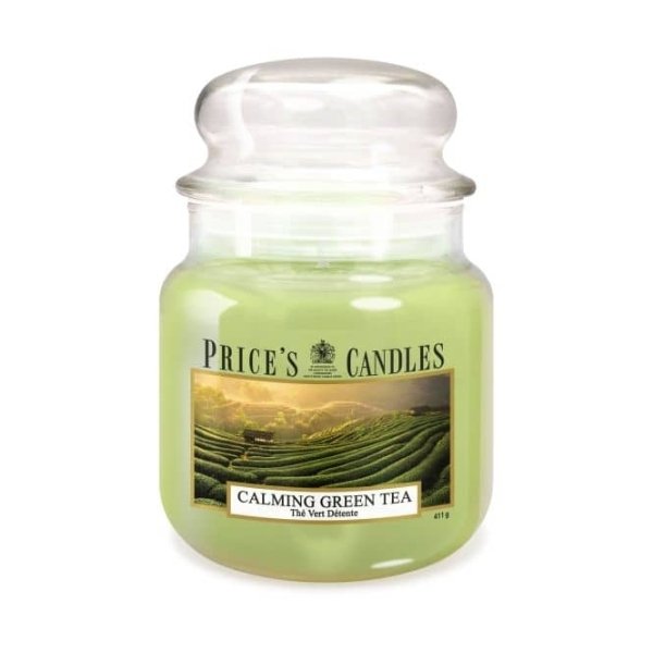Price's Candles - Medium Jar Candle - Calming Green Tea 411gr