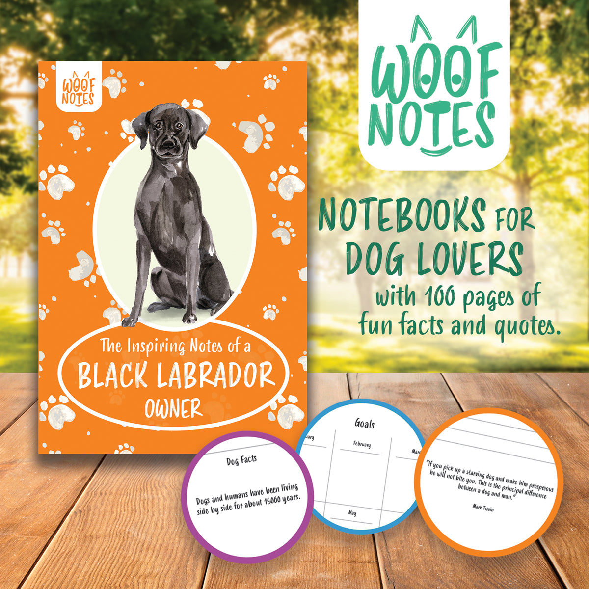 Woof Notes Notebook - Black Labrador