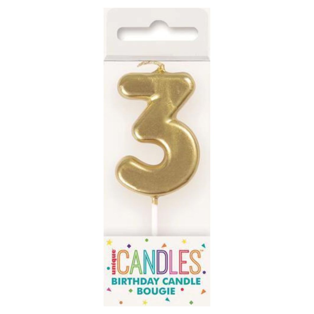 Unique Gold Number Candles - 3
