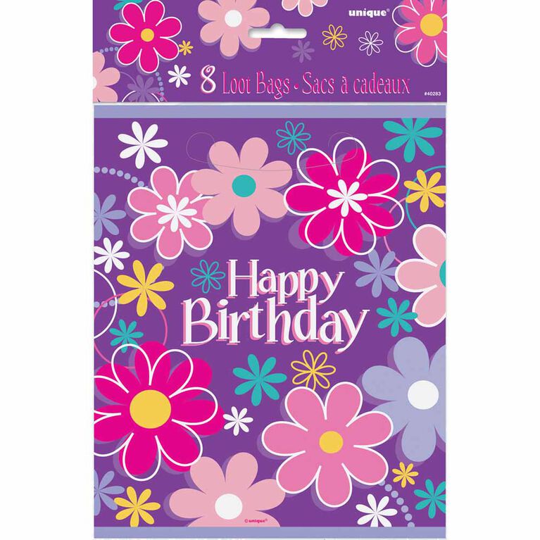 Unique Party Bags A Pack Of 8pcs - Blossom Birthday