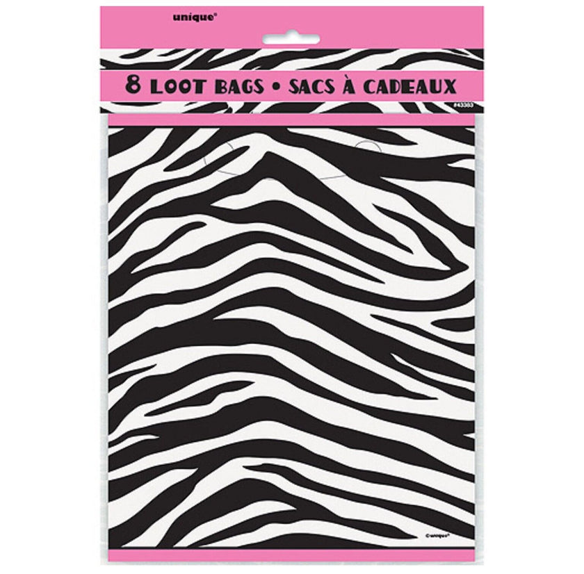 Unique Party Bags A Pack Of 8pcs - Zebra