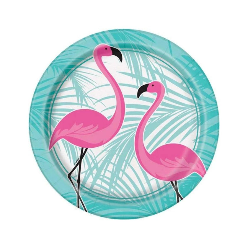 Unique Paper Plates 21.9cm A Pack Of 8pcs - Flamingos