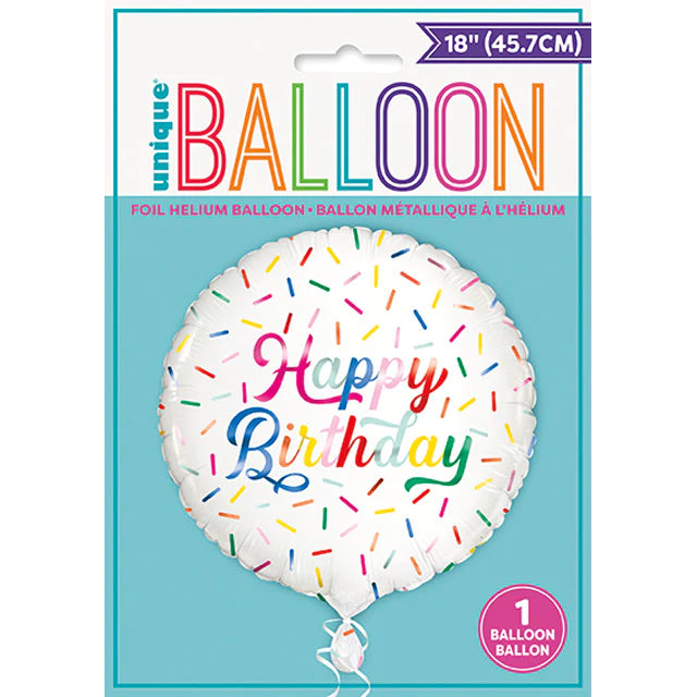 Unique Helium Foil Balloon 45.7cm - Happy Birthday