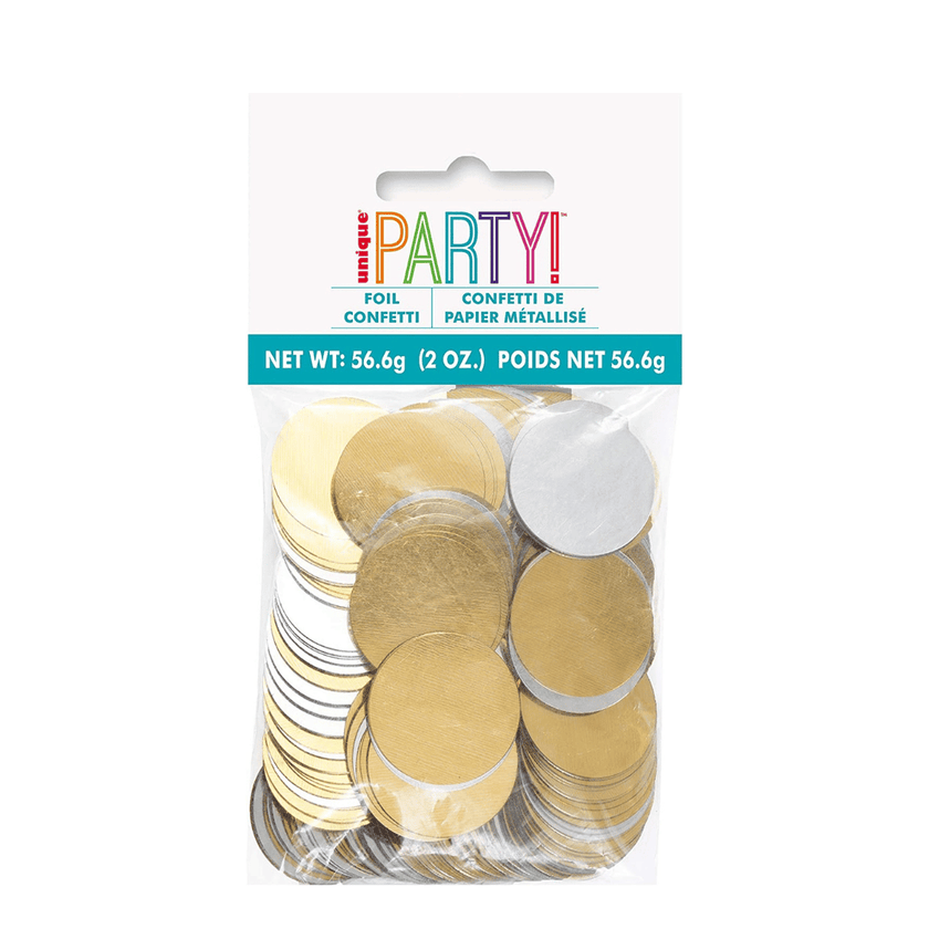 Unique Foil Confetti - Silver/Gold - 2.5cm