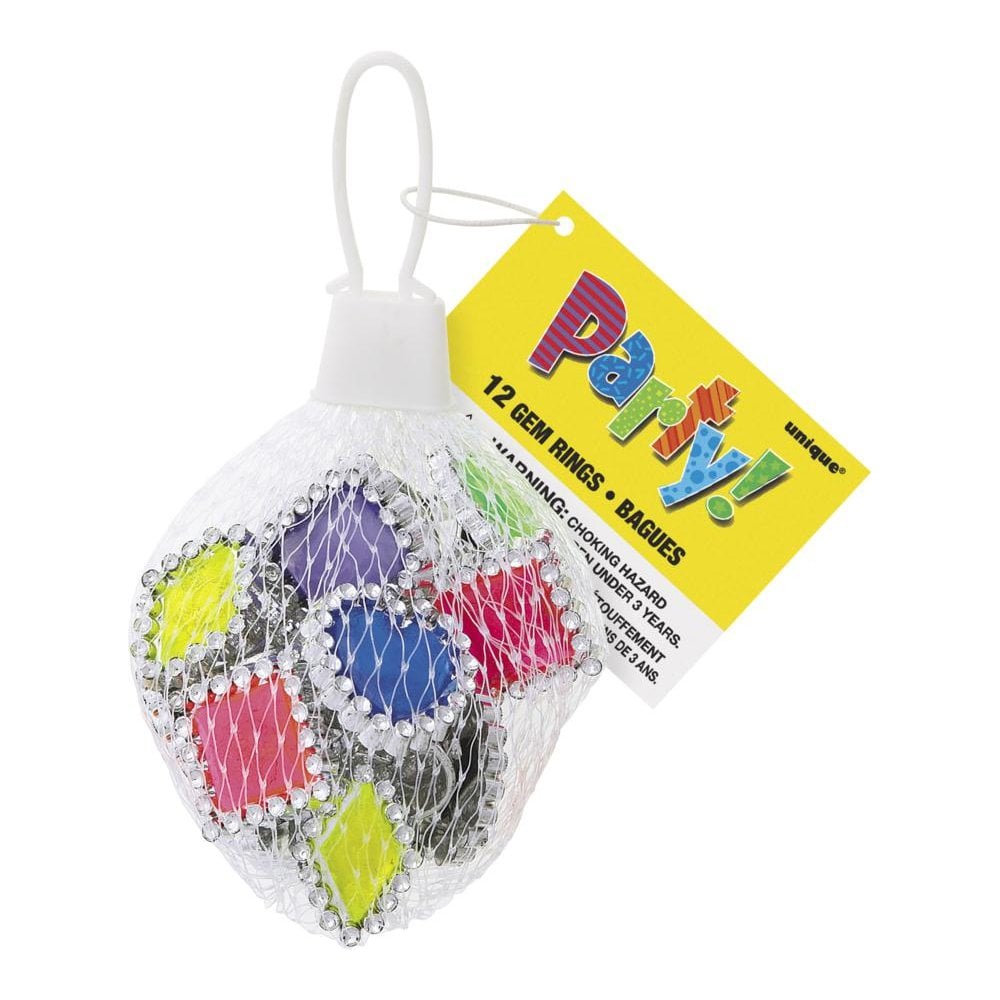 Unique Favours A Pack Of 12pcs - Gem Rings