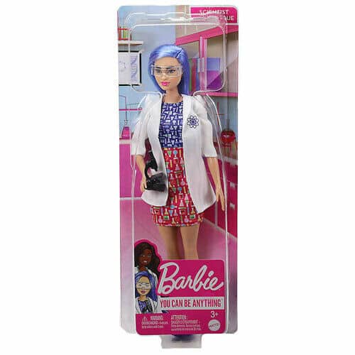 Barbie You Can Be Scientist (Blue Hair, Lab Coat, Microscope)