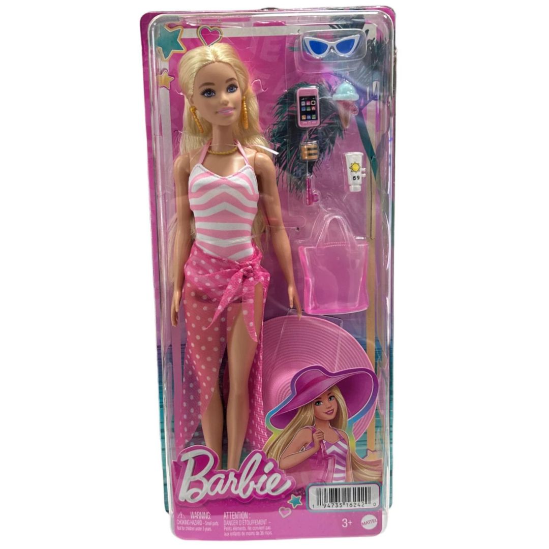 Mattel Barbie Beach Day Doll With Accessories