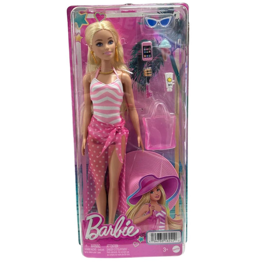Mattel Barbie Beach Day Doll With Accessories