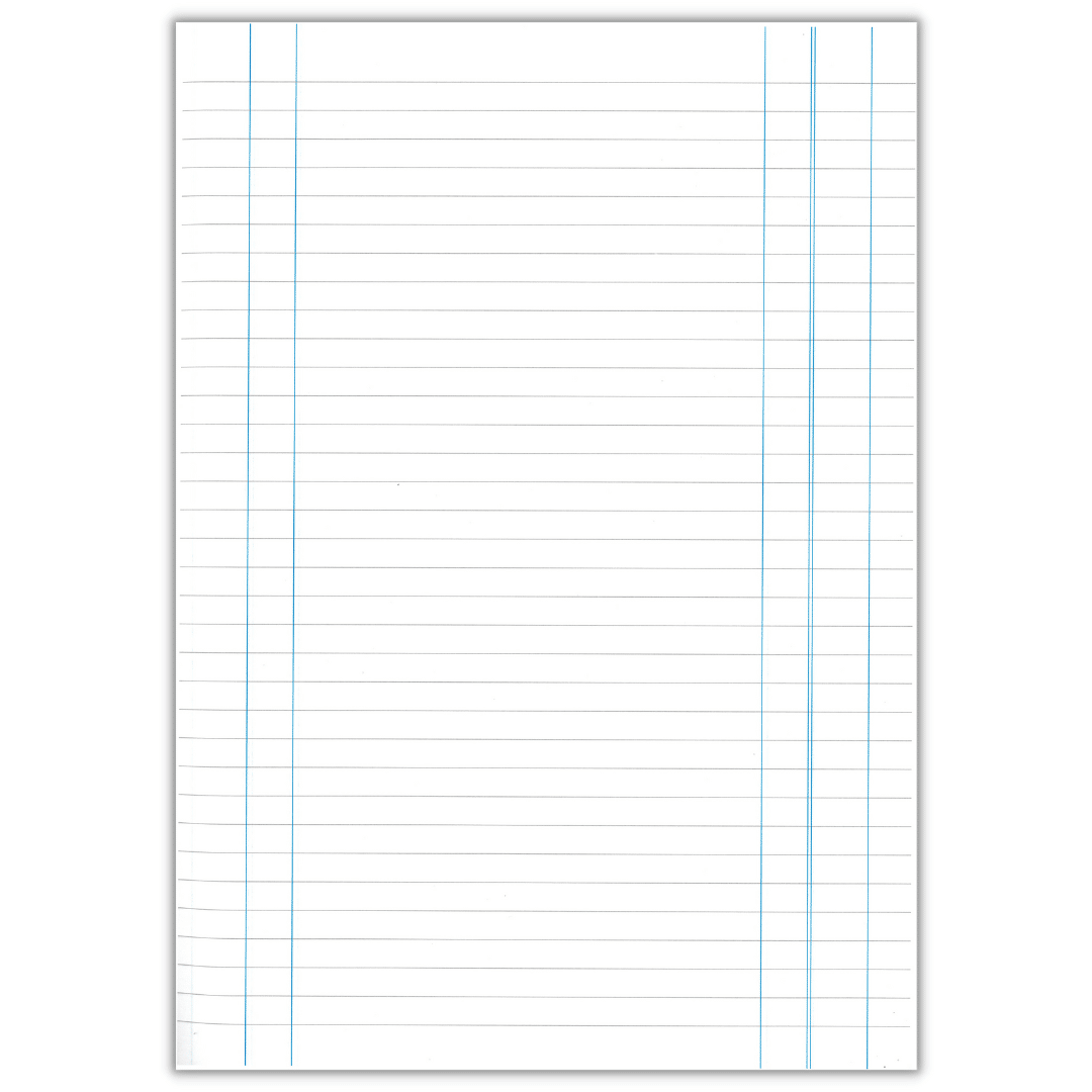 A4 Printex SINGLE Column Cash Book - Ruled, Blue/Black