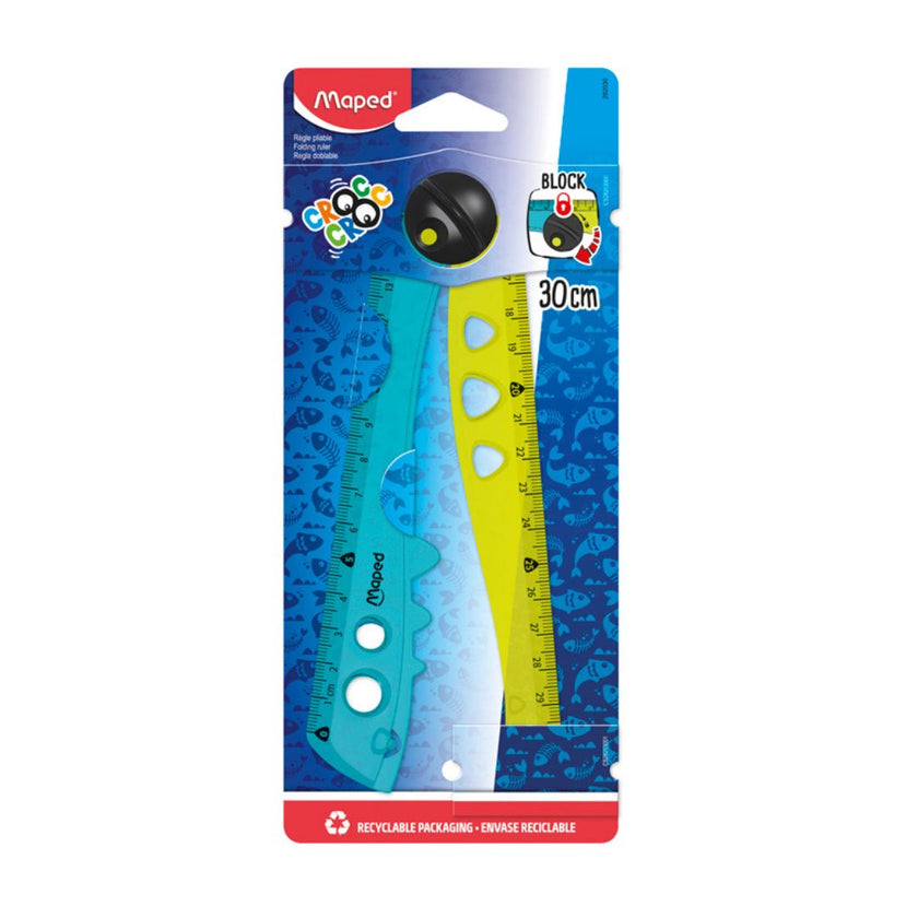 Maped Plastic Folding Ruler Croc Croc Blister Of 1 Unit 15 Cm + 1 Unit