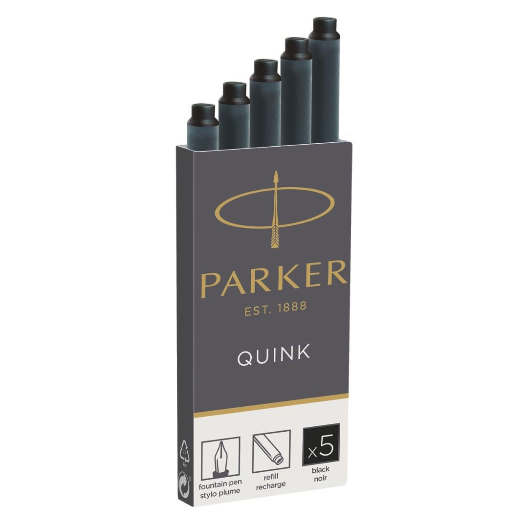 Parker Quink Cartridges Classic Ink Refills Washable - Black