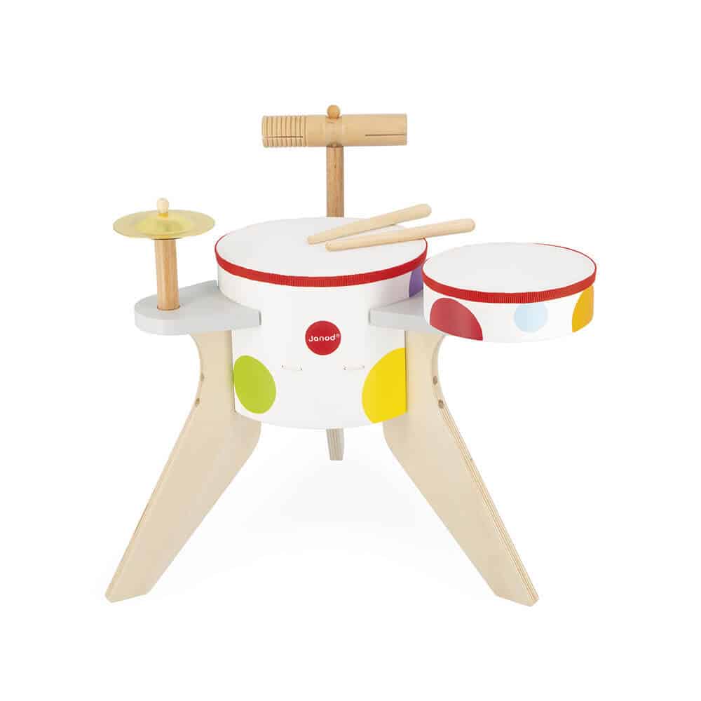 Janod - Wooden Confetti Drum Kit