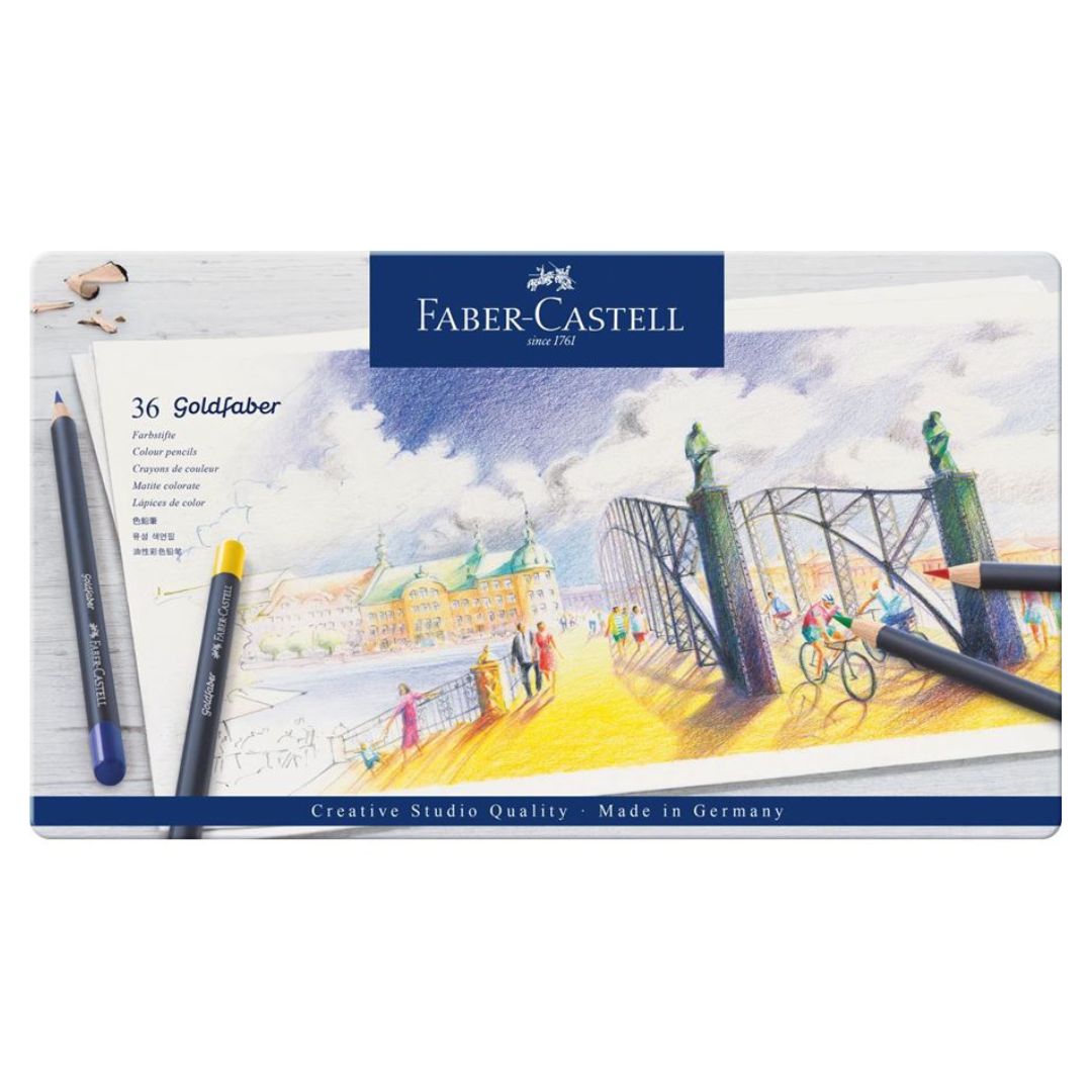 Faber-Castell Goldfaber colour pencil tin of 36