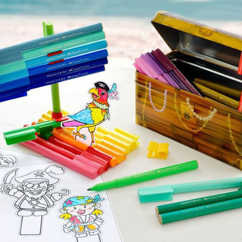 Faber-Castell - Connector Felt Tip Pen in Treasure Box, 45?pieces