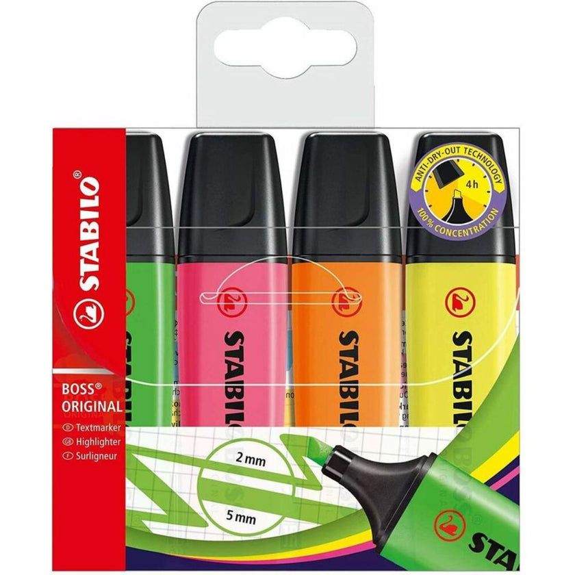 Stabilo Boss Highlighters A Pack Of 4pcs - Original