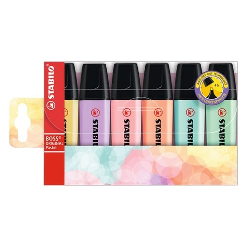 Stabilo Boss Highlighters A Pack Of 6pcs - Pastel