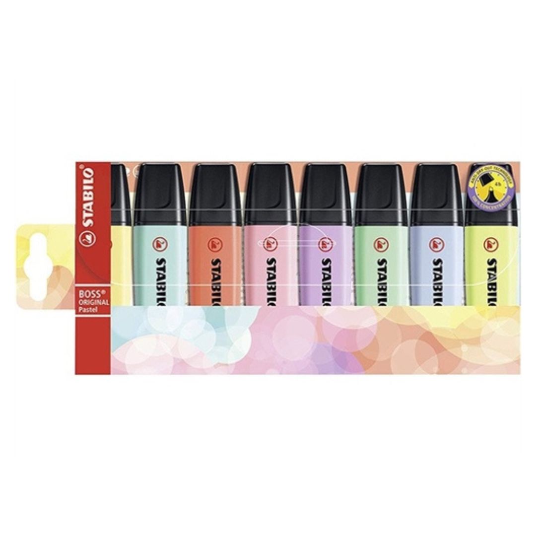 Stabilo Boss Highlighters A Pack Of 8pcs - Pastel