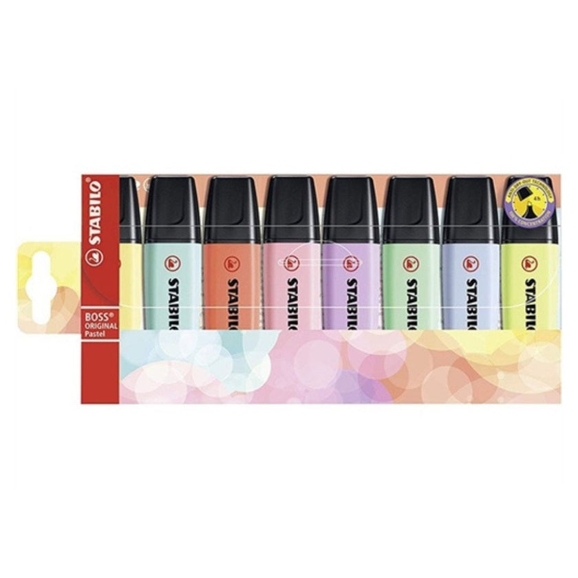 Stabilo Boss Highlighters A Pack Of 8pcs - Pastel