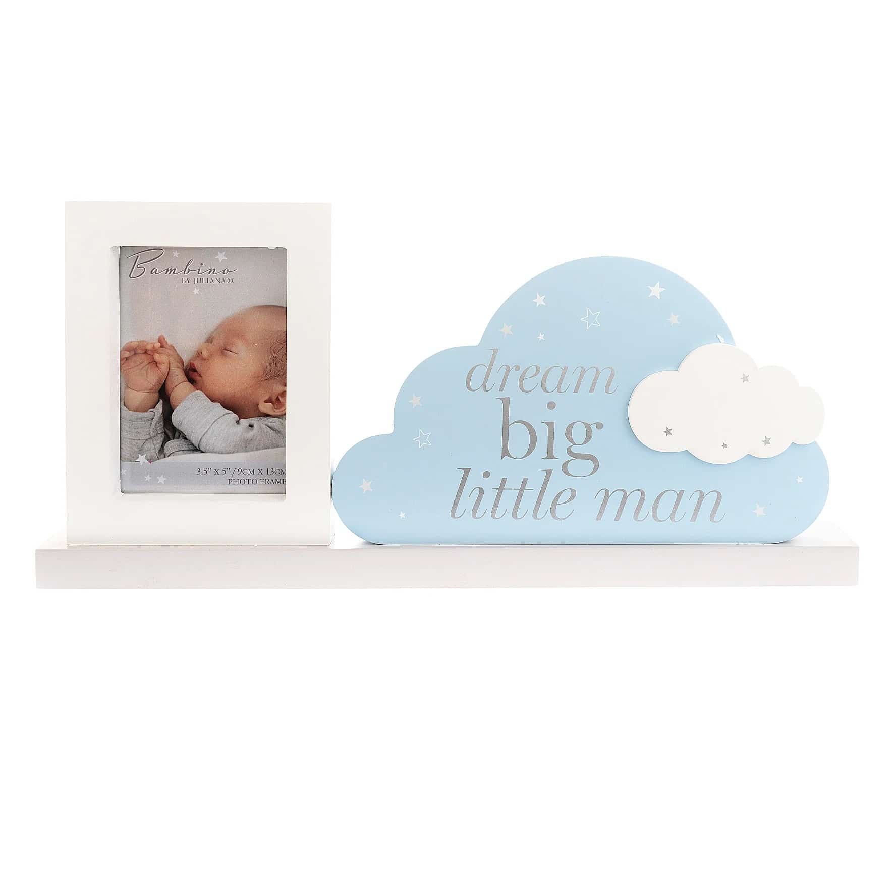 Bambino Mantel Plaque Frame 37cm - "Dream Big Little Man"