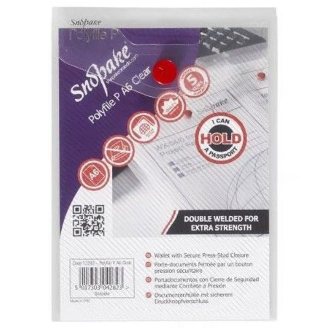 A6 Snopake Polyfile Portrait Folder Clear