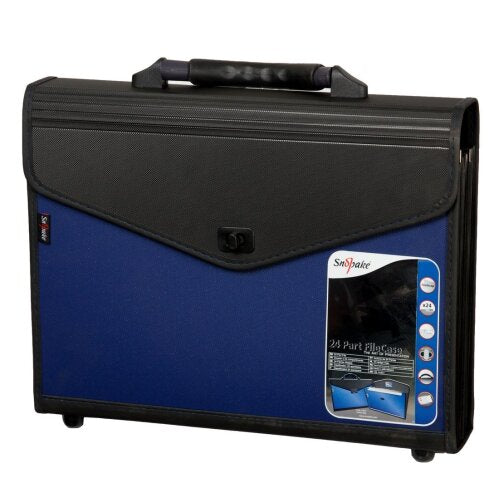 Snopake Expanding File Foolscap Black Blue Plastic