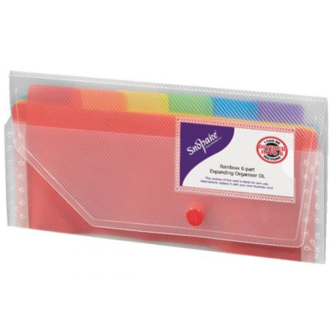 DL Snopake Rainbow Expanding Organiser 6 part