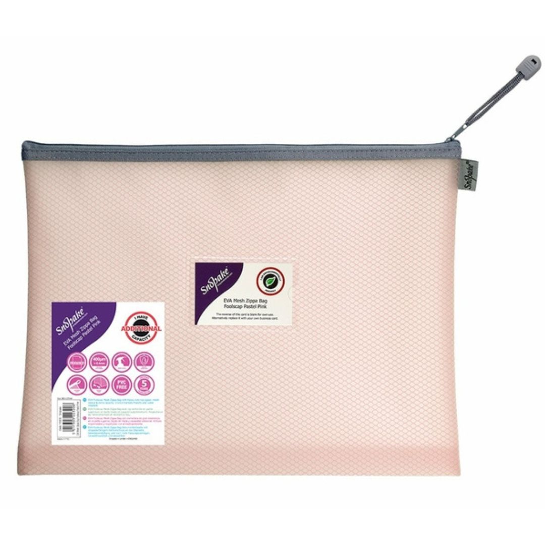 A4 Snopake EVA Mesh Zippa Bag - Various Colours - Pastel