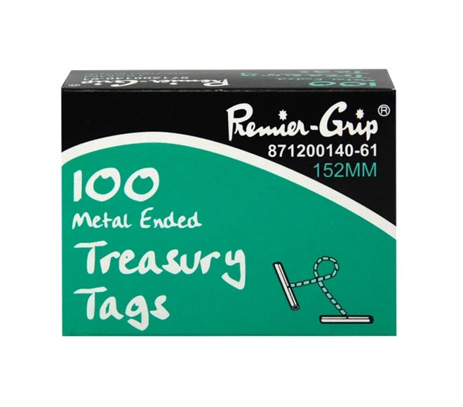 Premier Grip Treasury Tags Metal Ended 152mm 100pcs