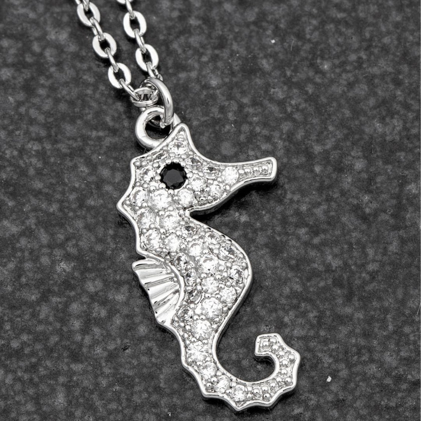 Equilibrium Silver Plated Necklace - Seahorse