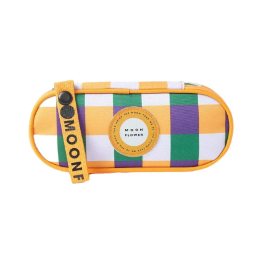 AMBAR Moonflower Pencil Case Plain- Colored Checkered