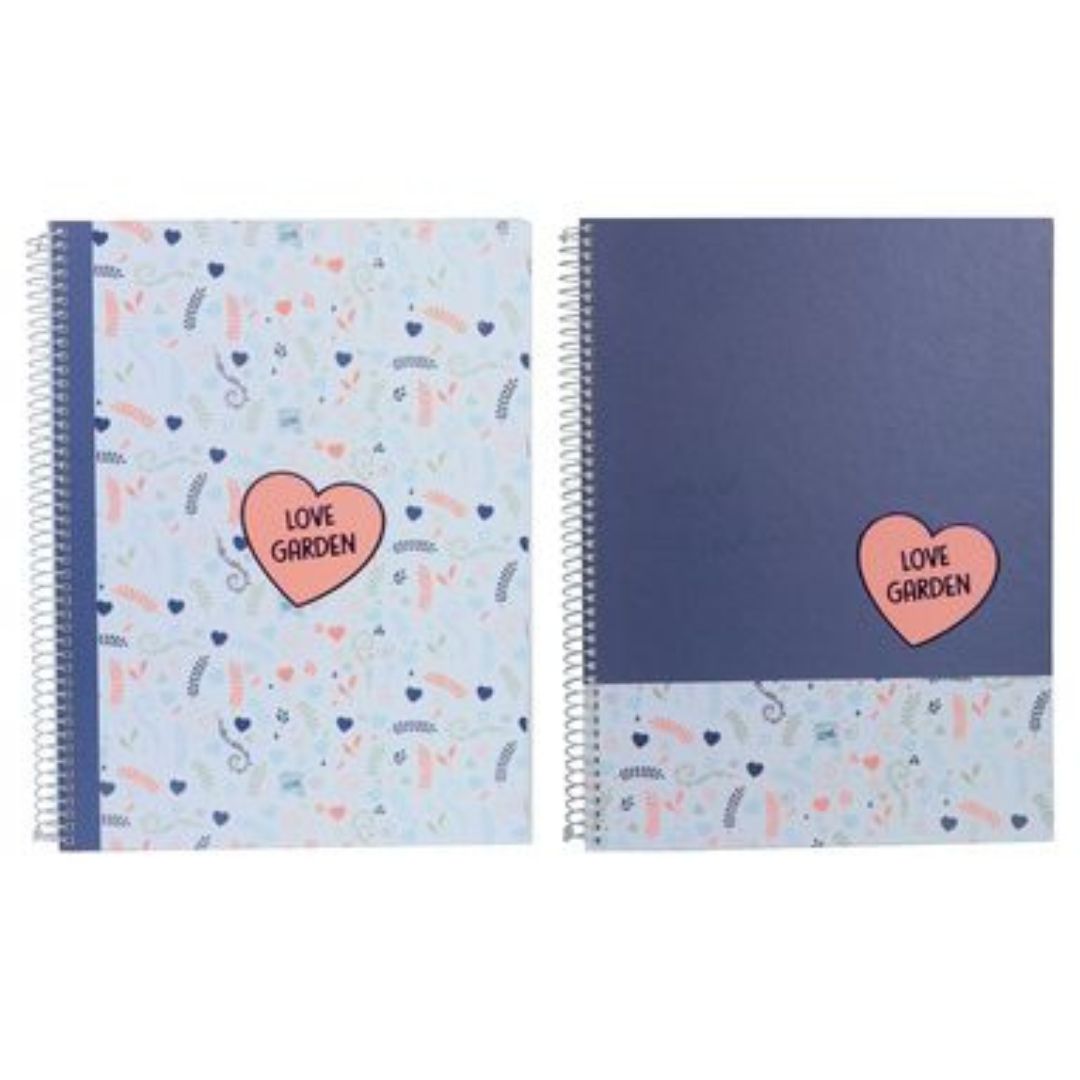 A4 Ancor B'log Spiral Notebook 80p 90g - Love Garden